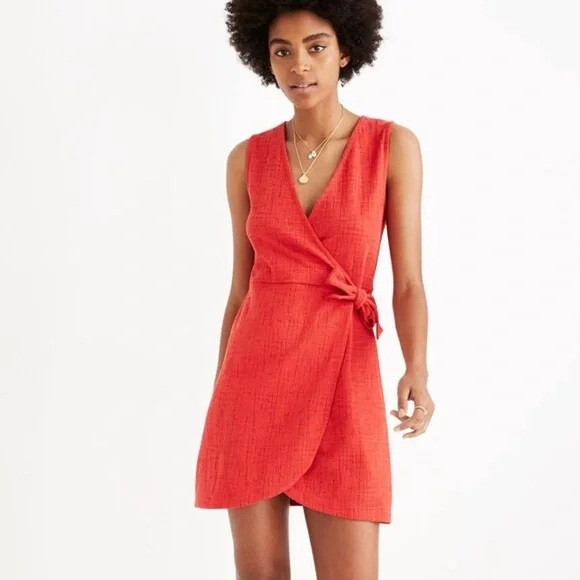 Madewell Texture & Thread Crosshatch Side-Tie Dress - Picture 1 of 8